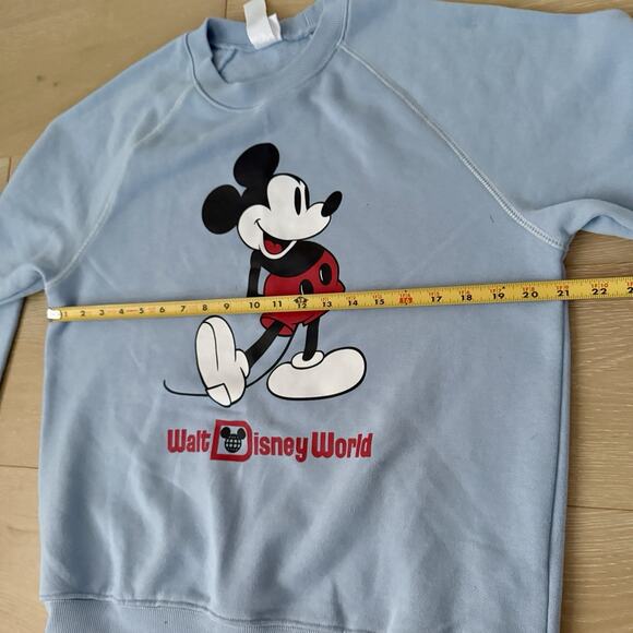 Disneyland Parks Sweatshirt Blue Mickey Mouse Standing Adult Medium Crewneck - Picture 5 of 7
